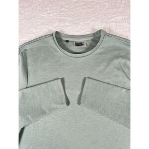 Gymshark Light Green Reflective Long Sleeve Shirt Mesh Back Crew Neck Men's Sz S